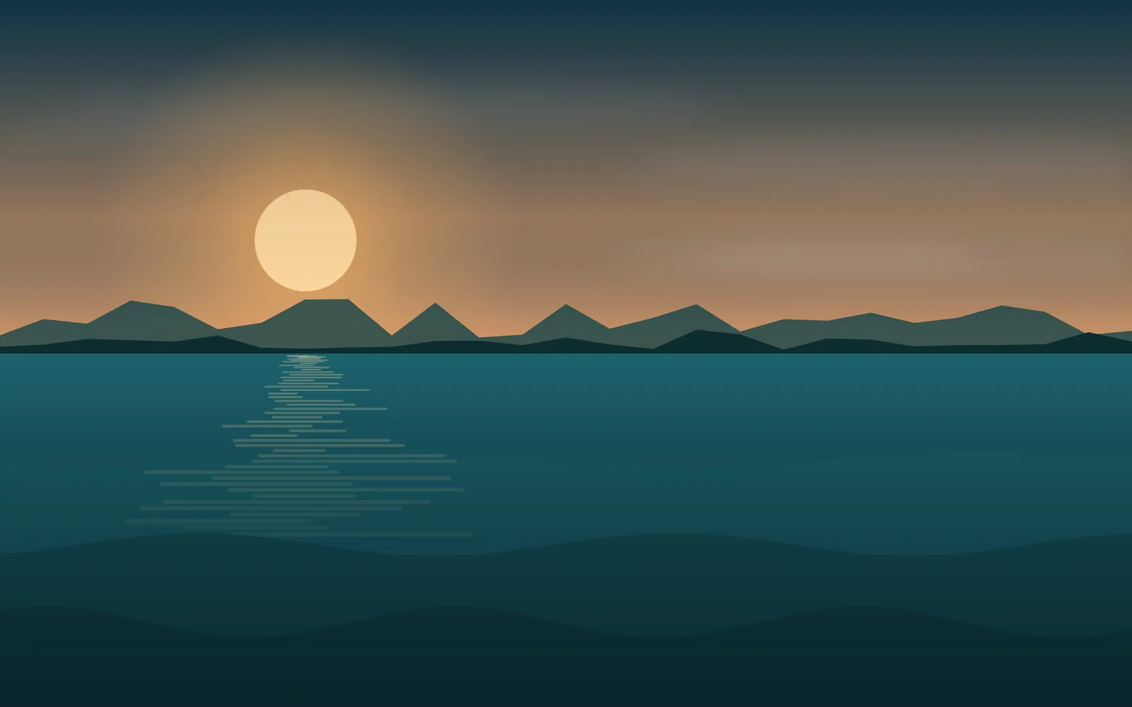Sun low over glassy calm water at first light, prime topwater conditions